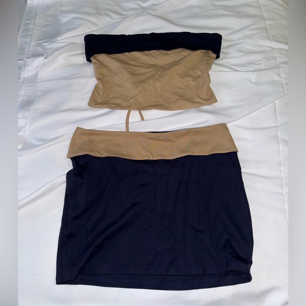Tiger mist 2 piece mini skirt set